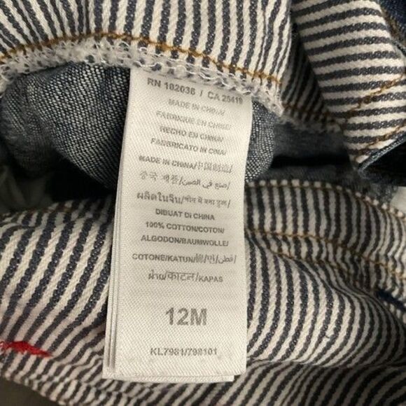 Vintage 1981s Guess Blue Denim Embroidered Overalls Baby Size 12M - Picture 7 of 15